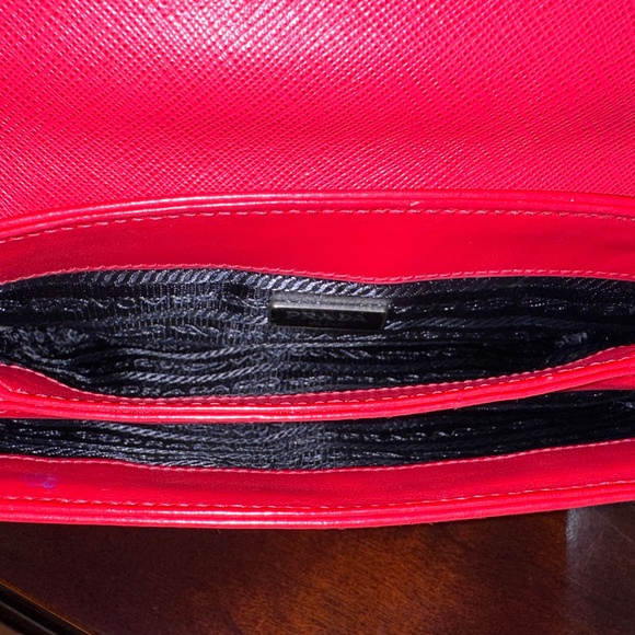 Prada Pattina Soft Calkskin and Saffiano leather, Mini Bag, Color Red - Picture 9 of 11